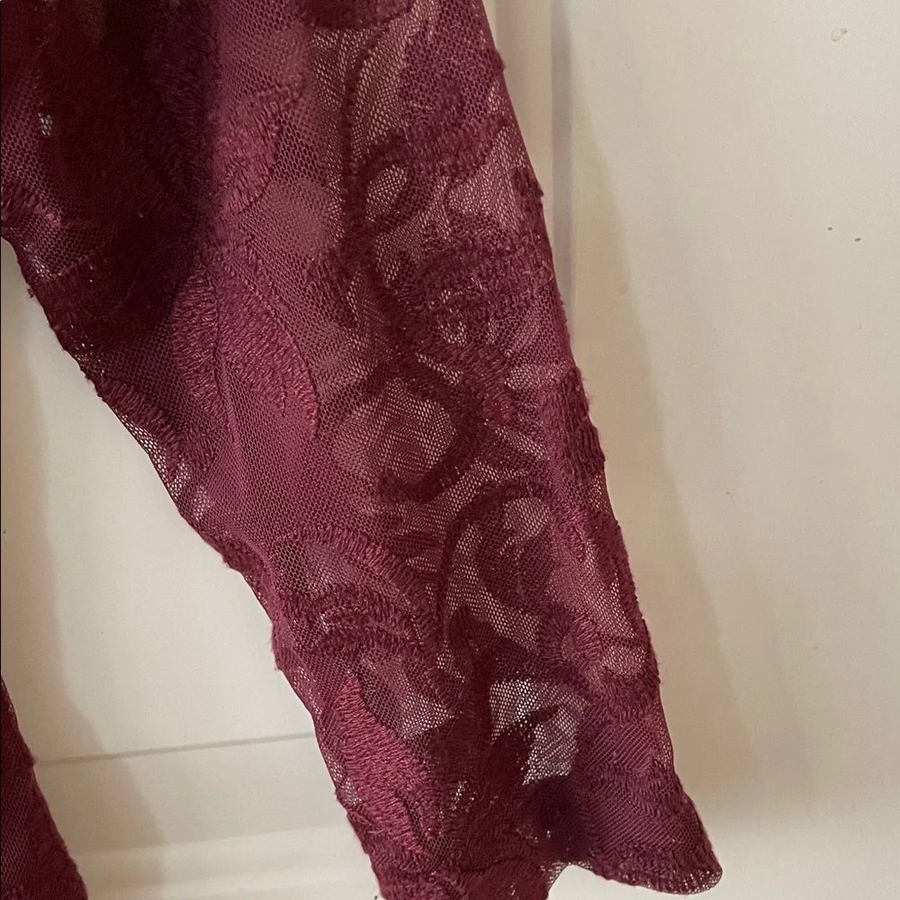 ANTONIO MELANI Deep Red Lace Long Sleeve Dress Size 0 Evening Wedding Guest - Picture 4 of 5